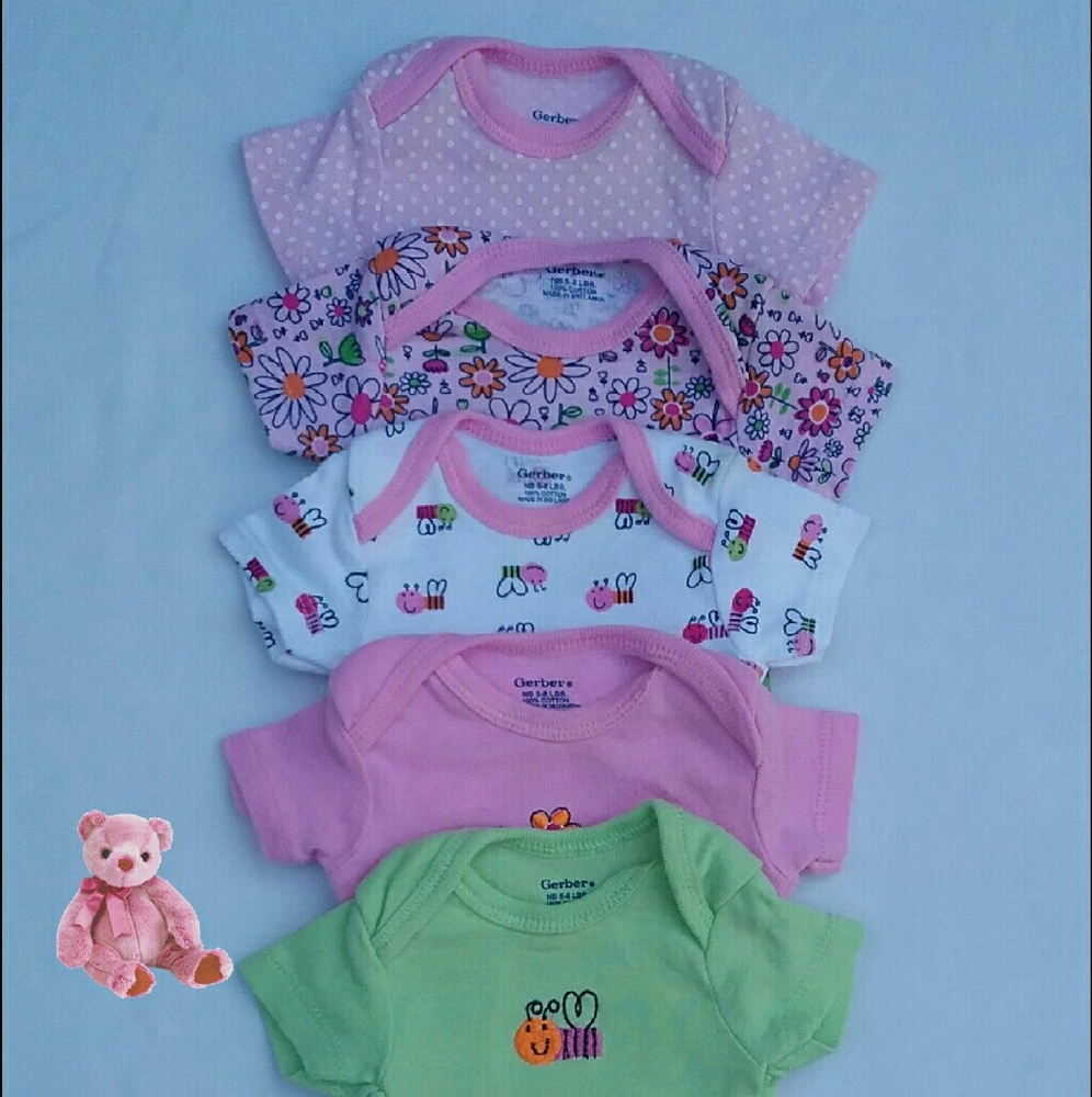5 onesies Gerber NB