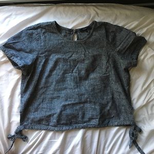 Chambray Tie Crop Shirt