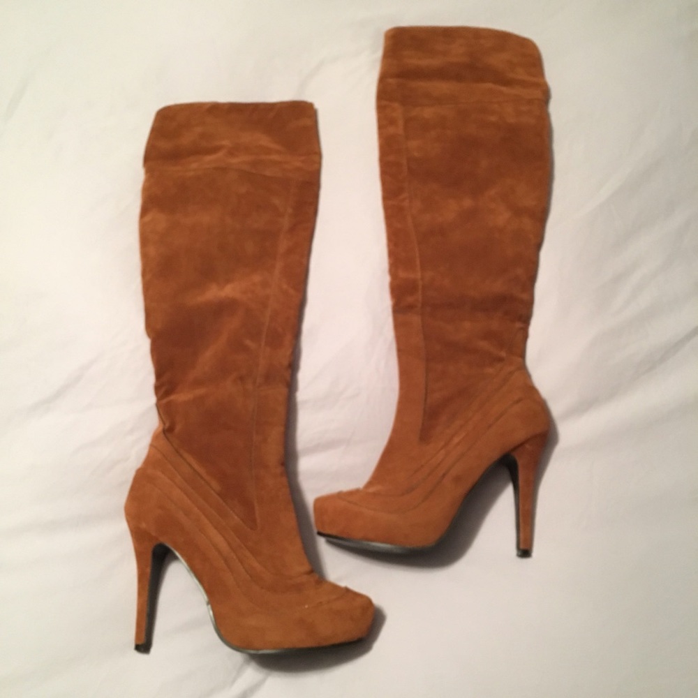 Over-the-knee Vegan Faux Sued Boots