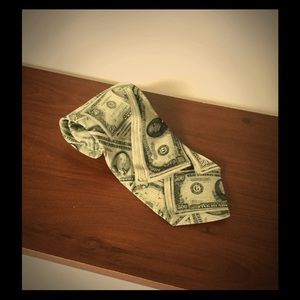 Ralph Marlin MONEY 100% Silk Tie 56" Like New!