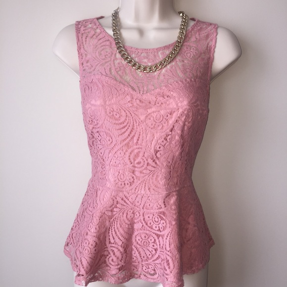 Forever 21 Tops - Forever 21 Lace Peplum Blouse. Runs small!