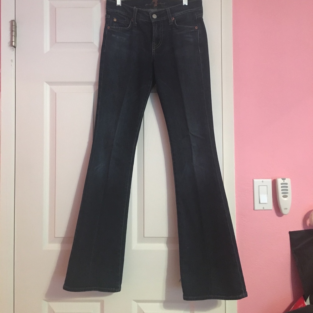 dark wash flared jeans