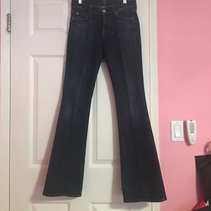 dark wash flared jeans