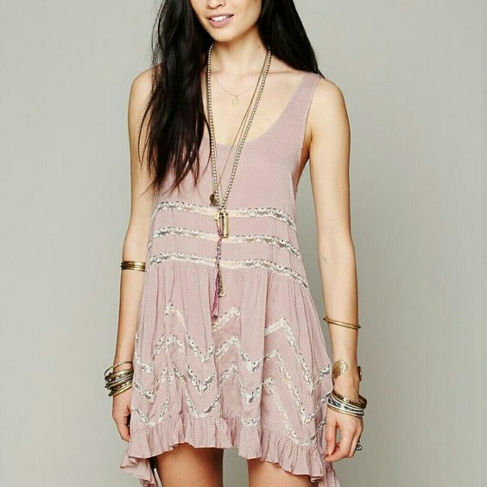 Free People Voile and Lace Trapeze Dress
