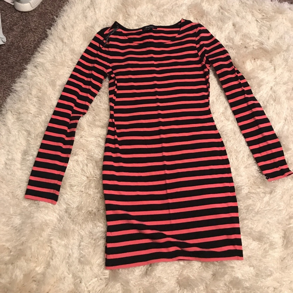 Pink and black striped dress