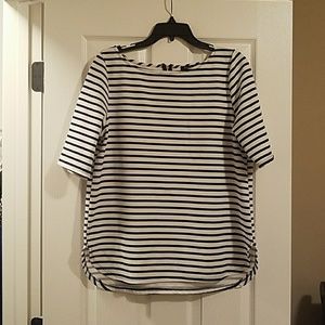 Navy and white striped top