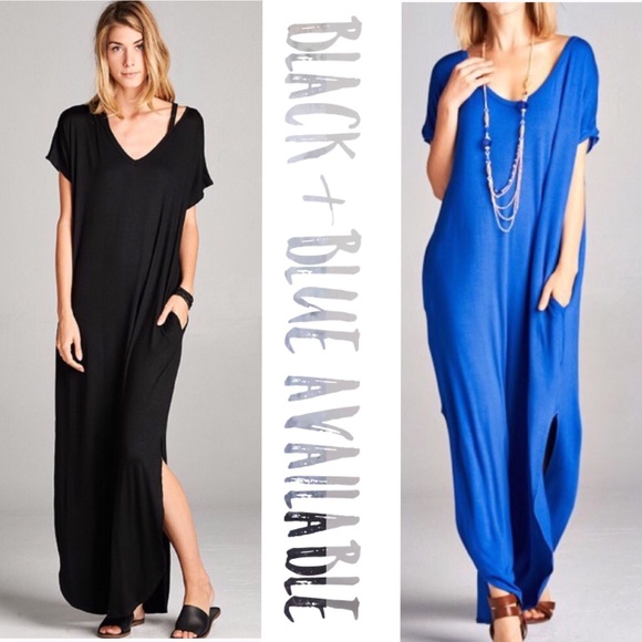 ****SOLD OUT***** Black Maxi Dress with Pockets - Picture 7 of 8