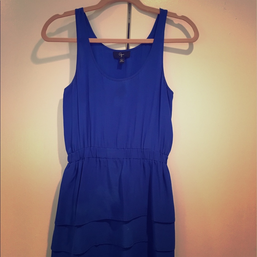 Aqua blue silk tank dress