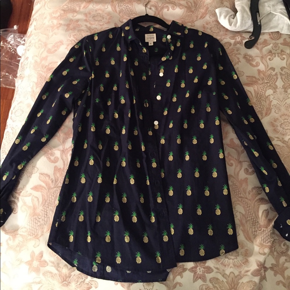 J. Crew pineapple shirt