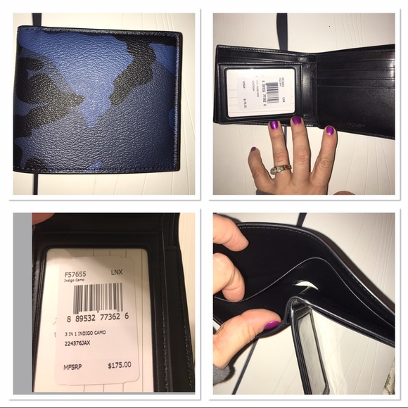 Coach Other - Men's Blue Indigo Camo Wallet