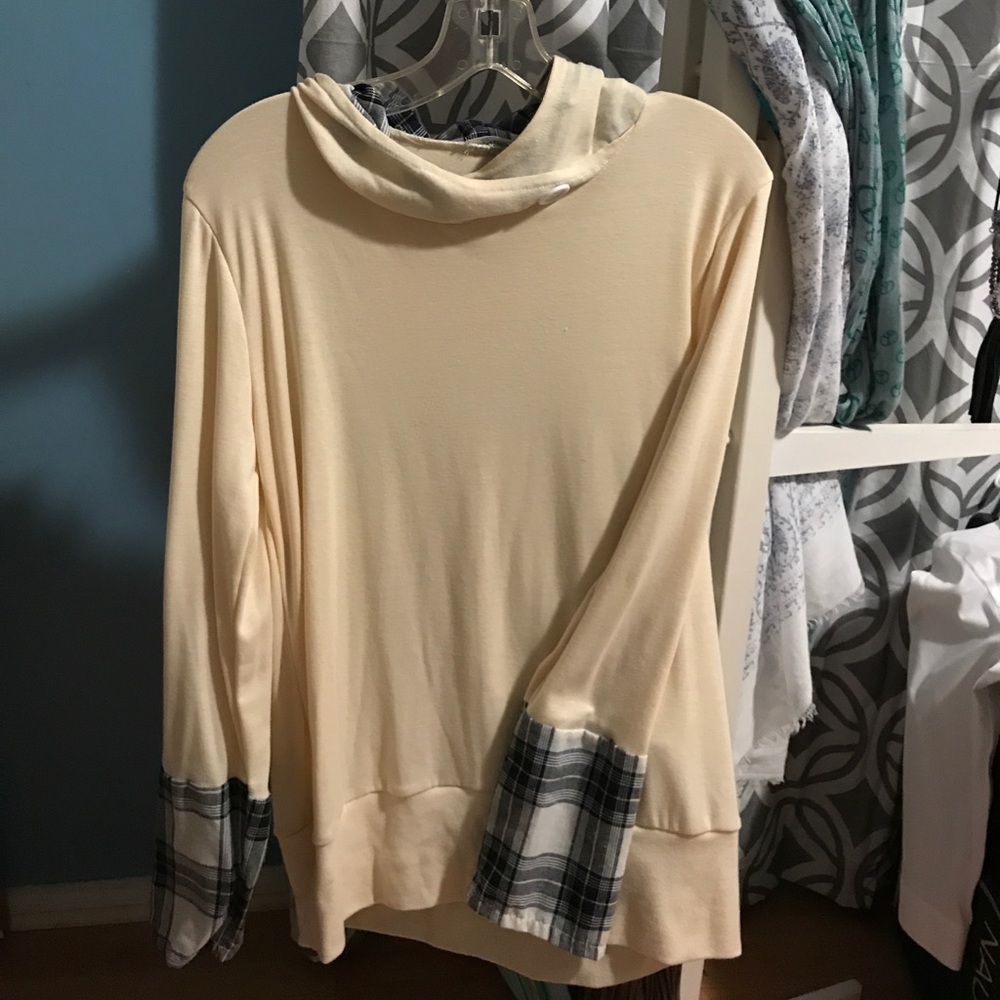 Hoodie offwhite and plaid