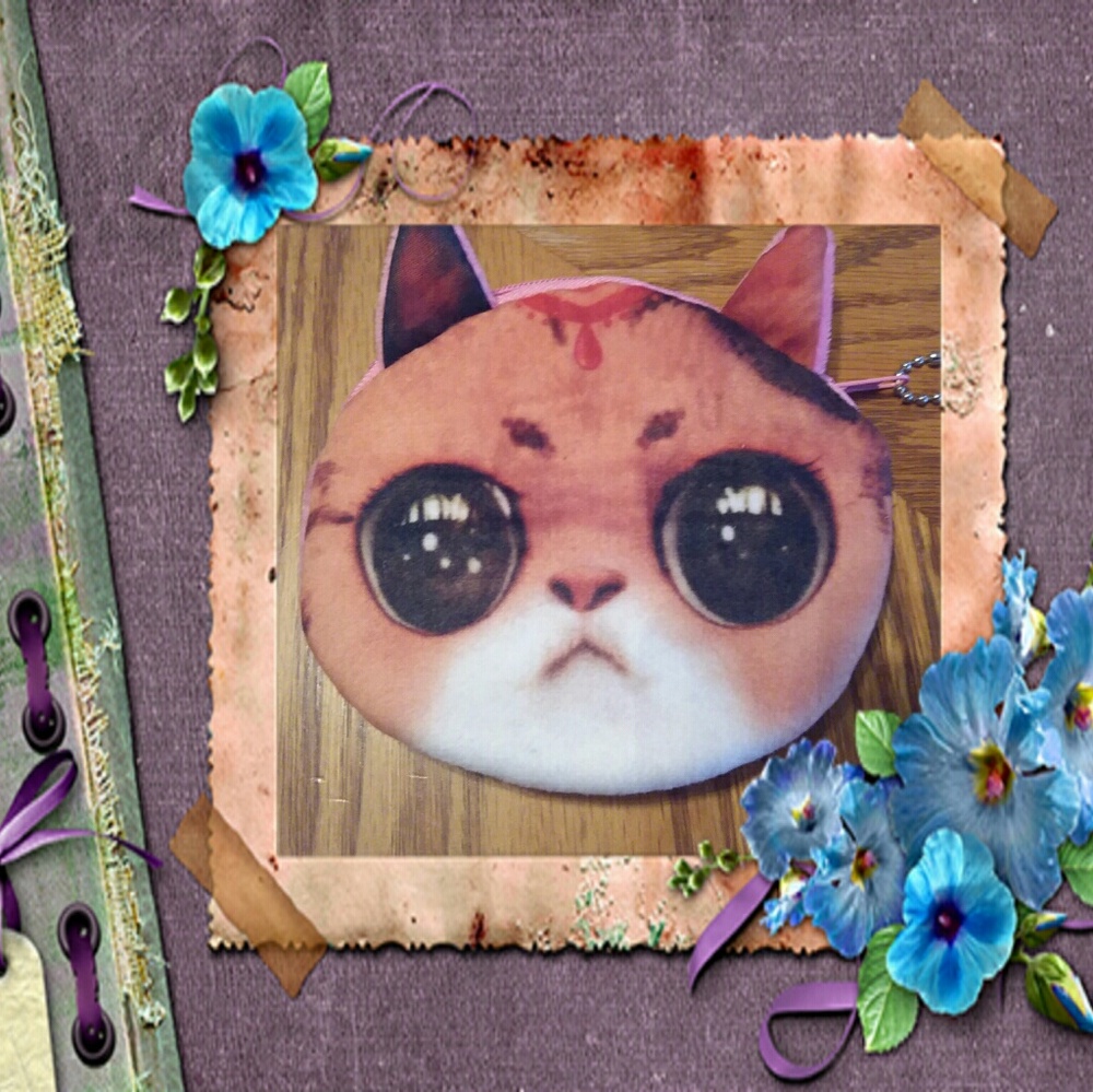 Cat zipper coin purse