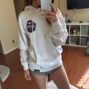 White Pink Dolphin Graphic Hoodie