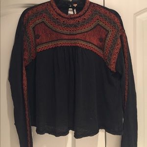 Embroidered Free People shirt