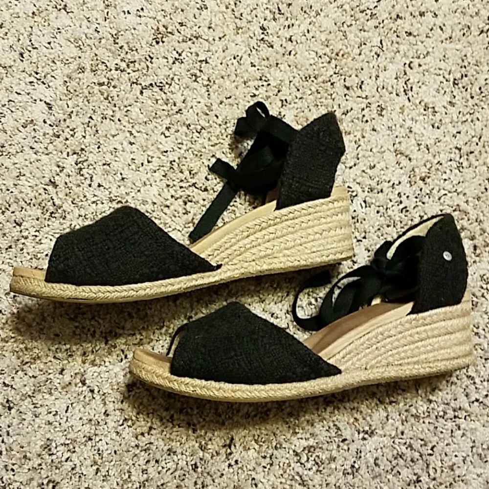UGG black wedge espadrilles