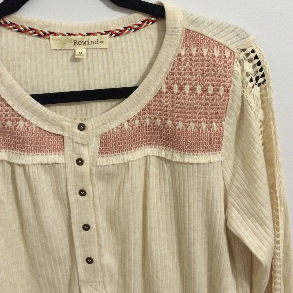NWT Beige Boho Bohemian Shirt