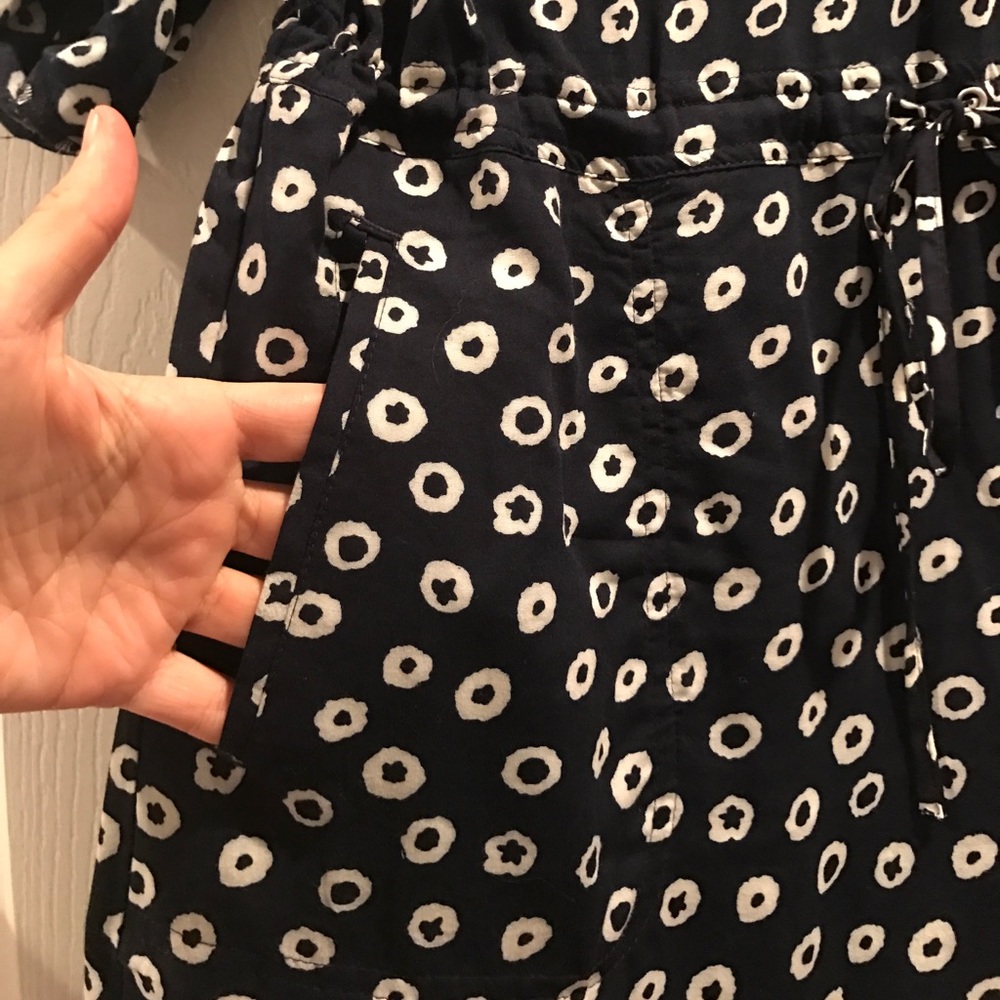 LOFT navy long sleeve, drawstring waist dress - Picture 3 of 5