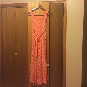 Coral midi dress