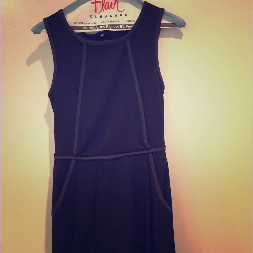 Aqua work dress navy blue
