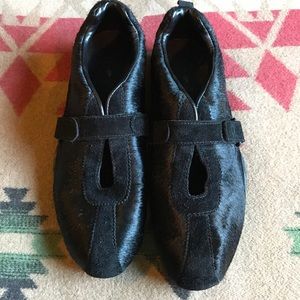 Chic Black Ralph Lauren Pony Calf hair sneakers