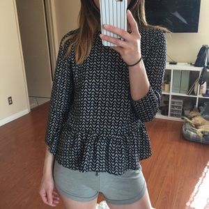 Chevron Ruffle Blouse