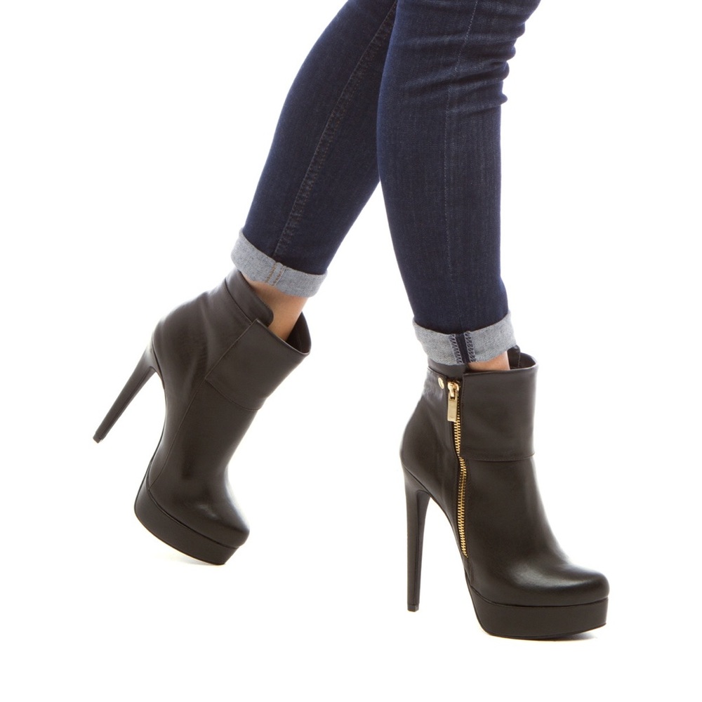 NEW Fall Ready Black Faux Leather Booties