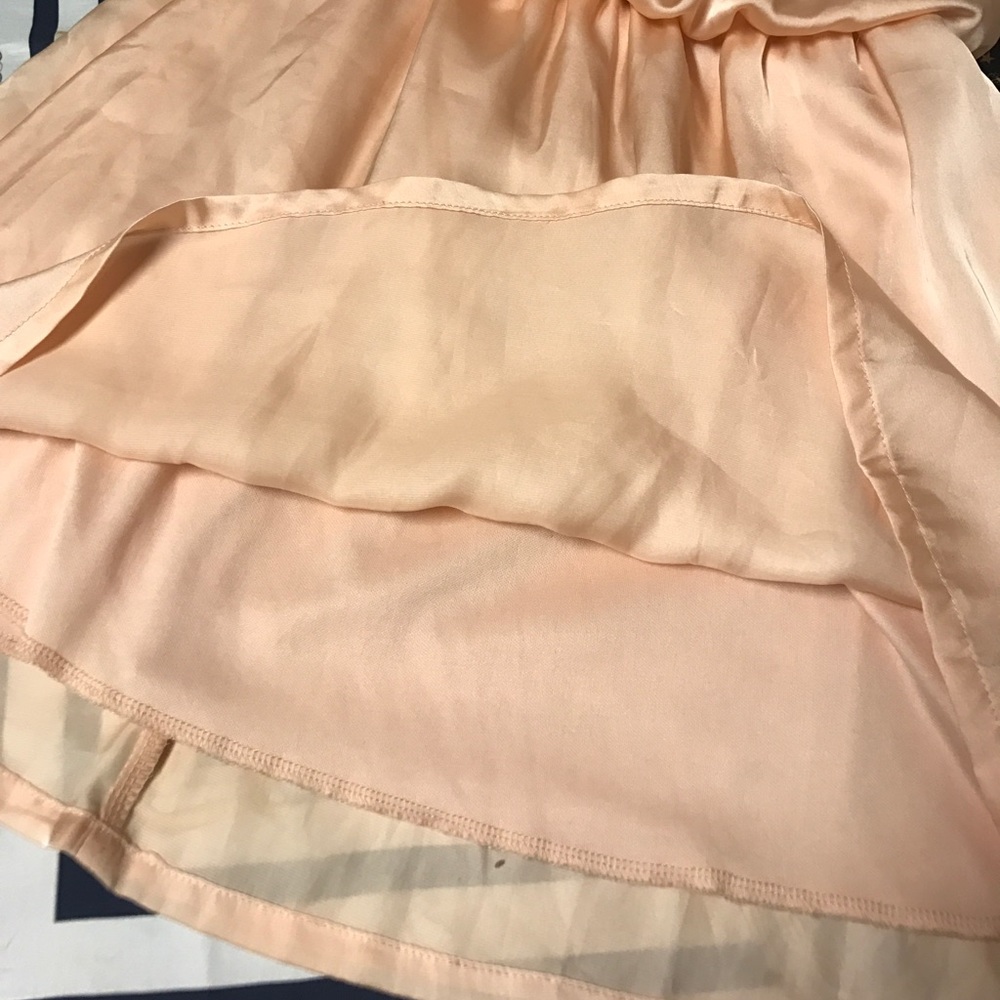 Peach bridesmaid homecoming prom dress w flower - Picture 5 of 6