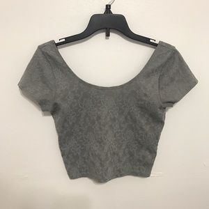 XS A&F Gray Crop Top