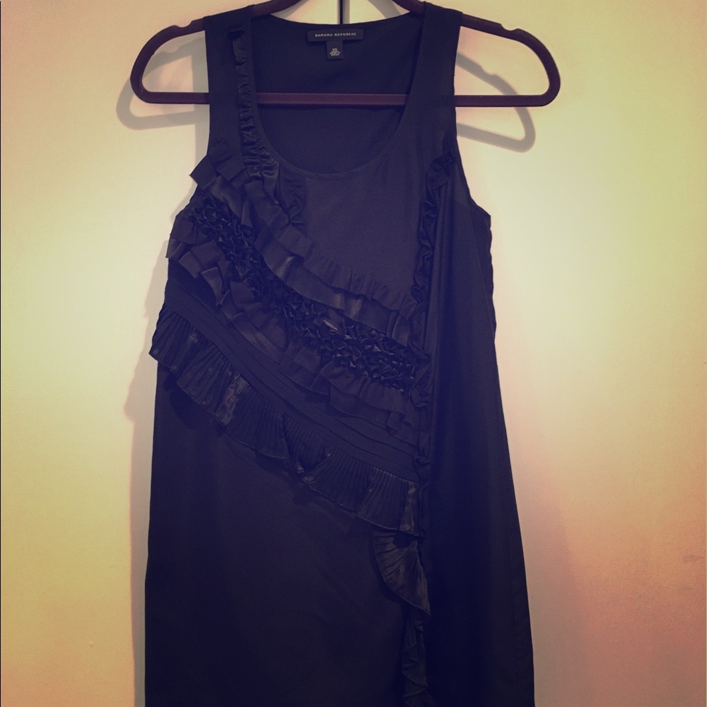 Banana Republic black silk tank dress XS