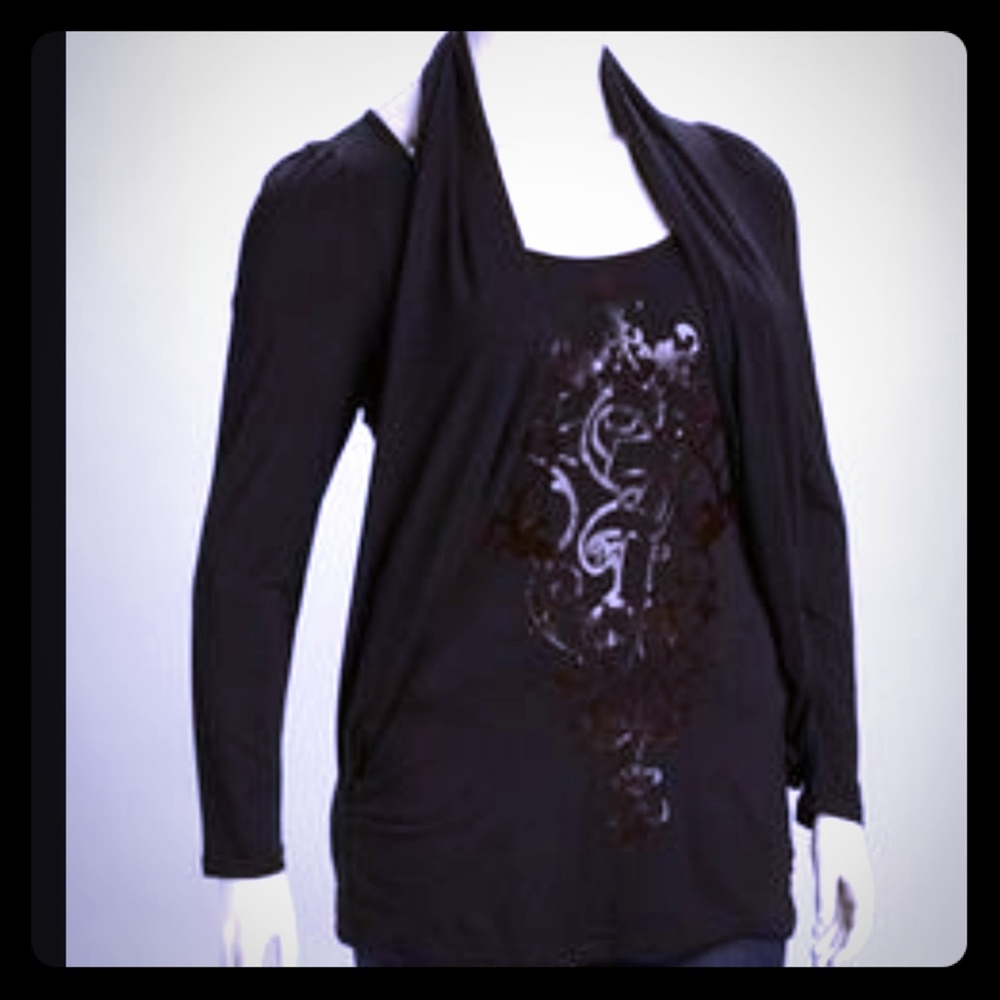 Black Metallic Top - Plus