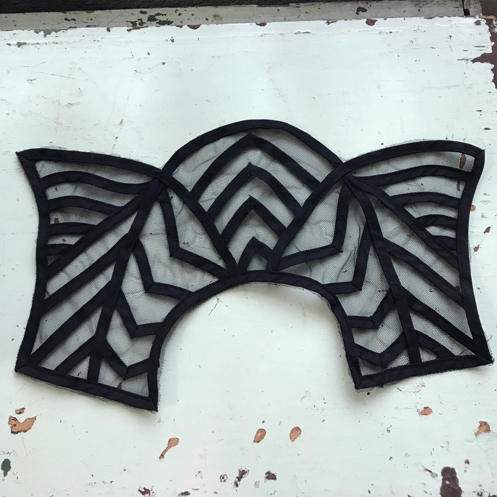 Black and lace appliqué