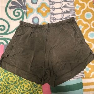 Brandy Melville olive green drawstring shorts