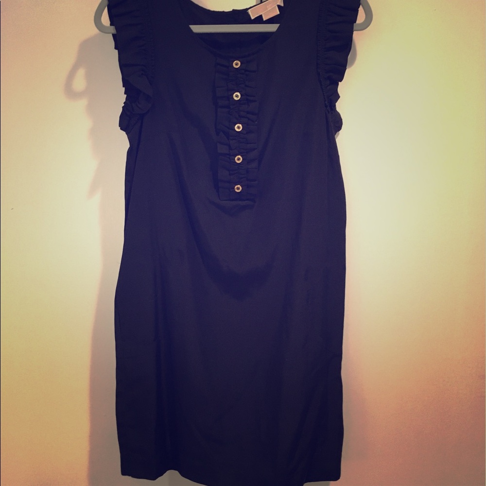 Michael Kors black silk button dress, size S