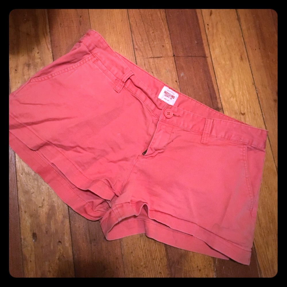 Coral cotton shorts