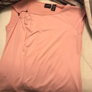 Pink shirt with silver shoulder detail