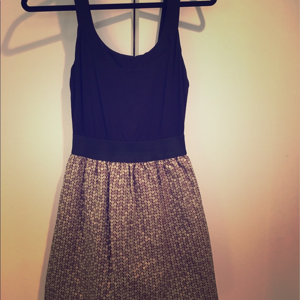 Aqua black and gold tank dress, size S