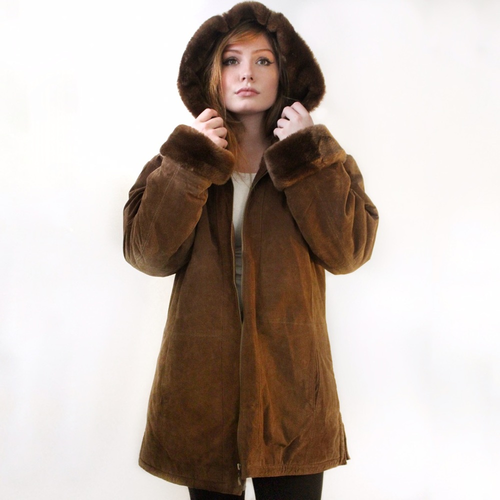Suede faux fur coat *Negotiable*