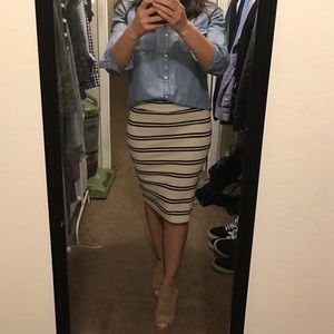 Lularoe Black and White Cassie Pencil Skirt XS