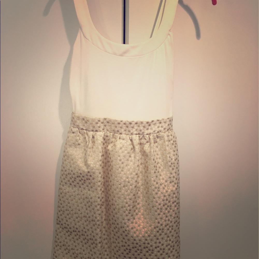 Aqua size S white and gold tank dress