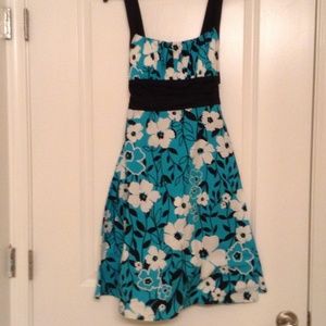 Teal, Black & White Summer Dress