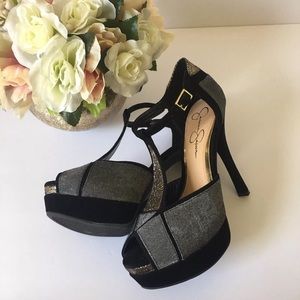 Jessica Simpson Ritta T-Strap Metallic Pump