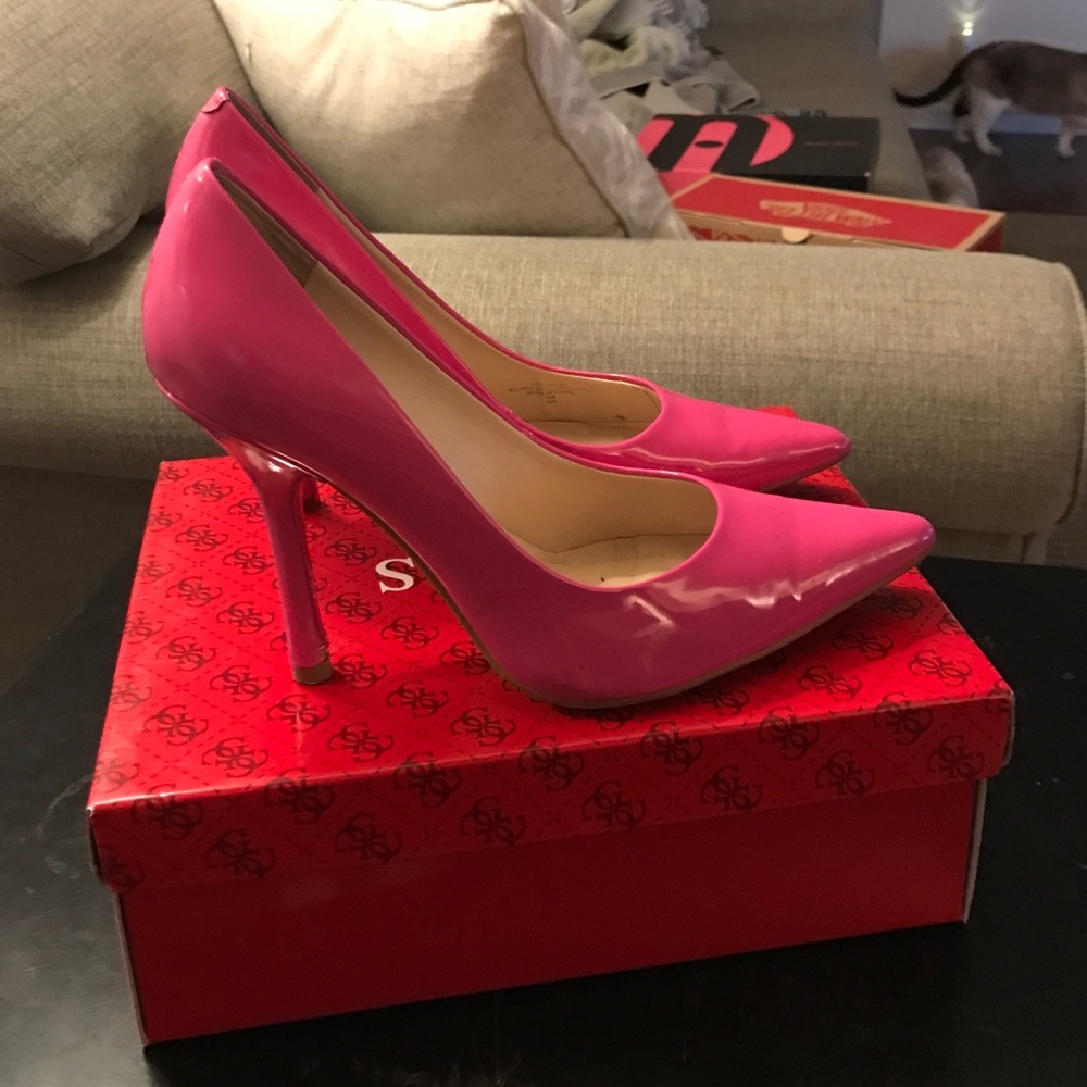 Guess Pink Patent Pointy Toe Heel
