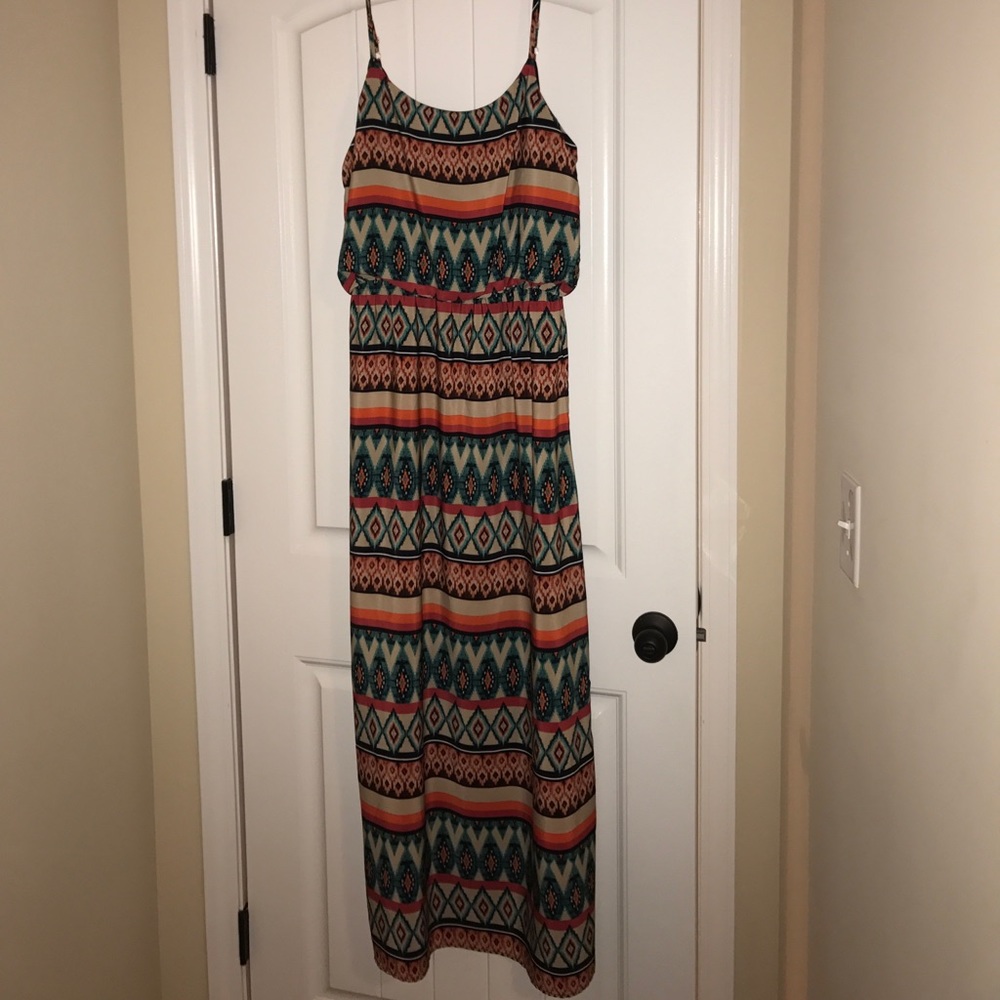Multicolored tribal print dress
