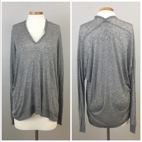 Vince Tops - Vince Grey Long Sleeve Over Size Shirt Blouse