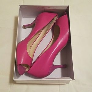 Pink Nine West Peeptoe Pump