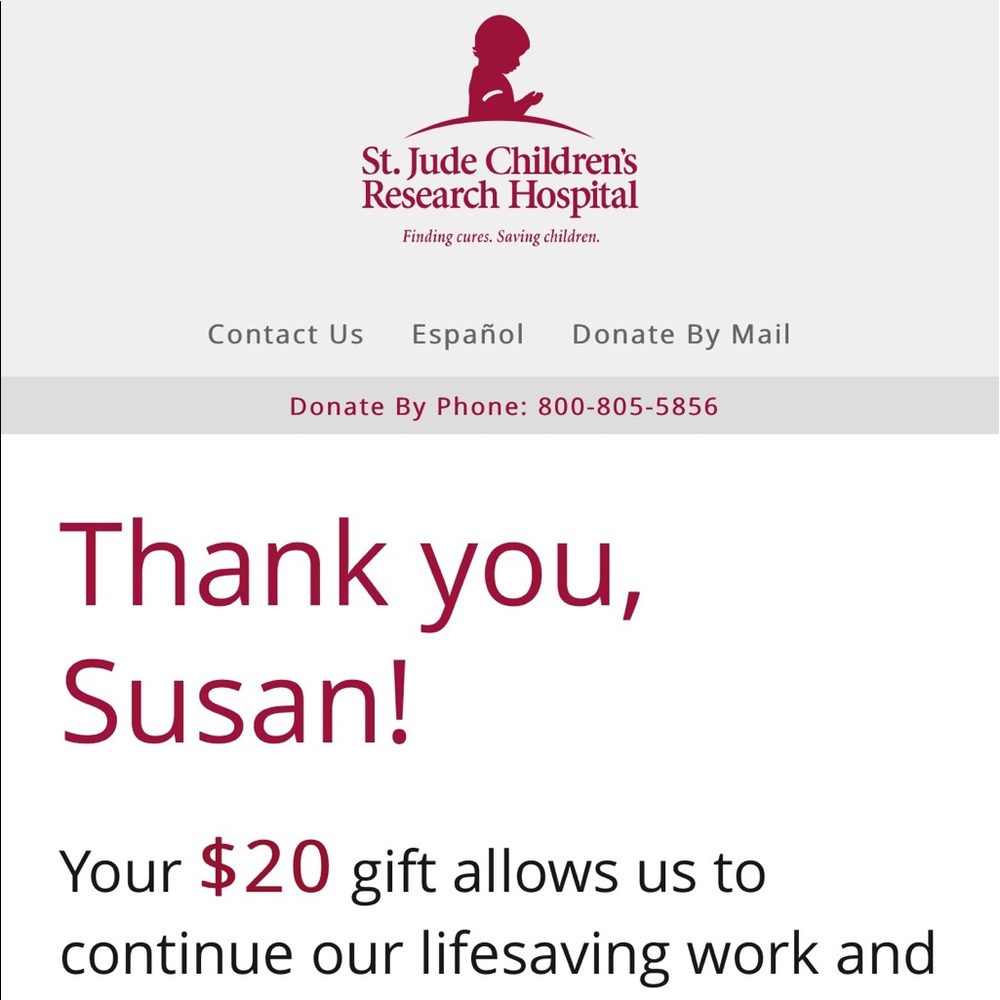 Yay! Another Donation to St. Jude