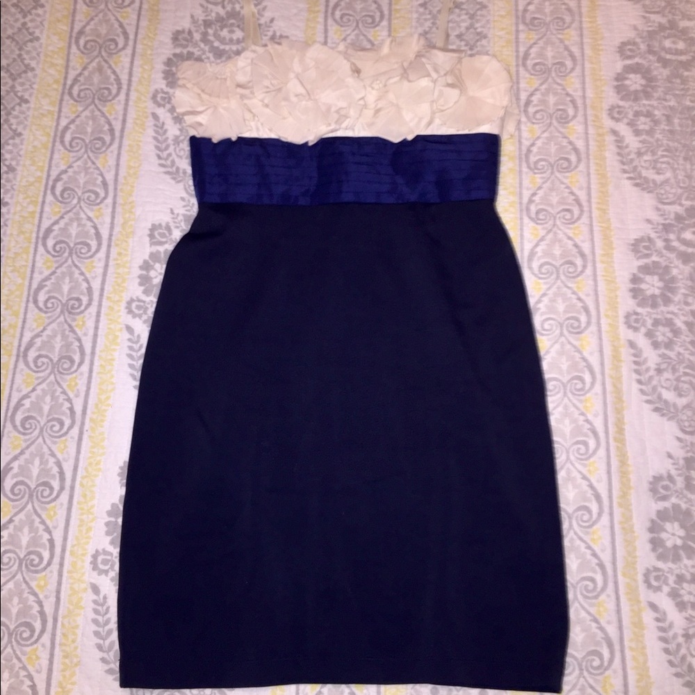 BCBG Dress.Like New, Navy & White Cocktail Style.
