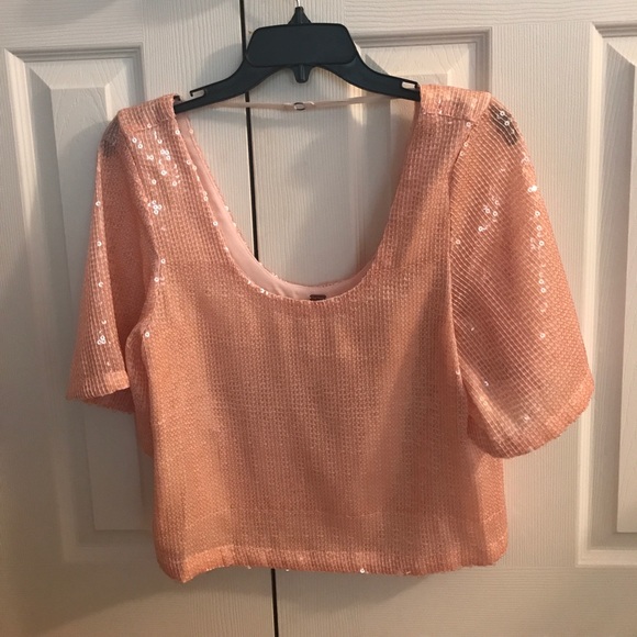Free People Night Fever Sequin Tee size XS - Picture 3 of 5