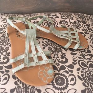 TURQUOISE CAGE SANDALS