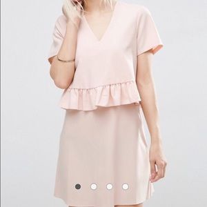 ASOS pink ruffle dress